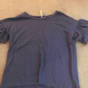 purple ruffle short sleeve